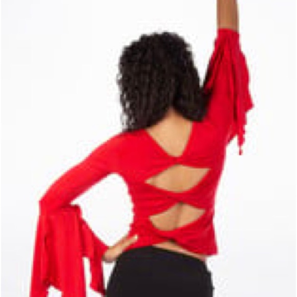 Capezio Cut Out Long Sleeve Top L